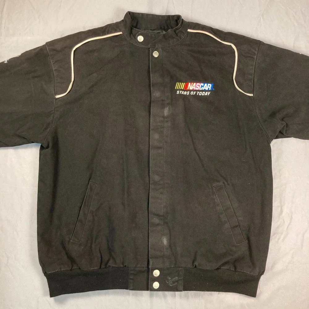 Chase Authentics NASCAR Stars of Today Racing Jacket XL Black Cotton‎ Twill Snap